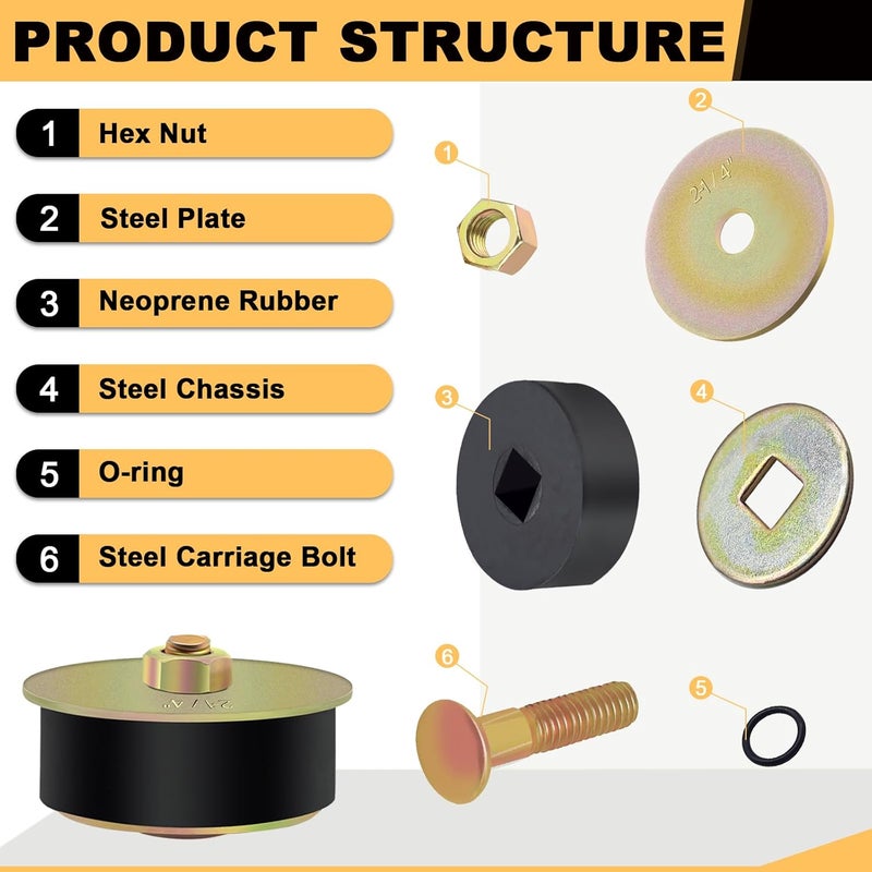 Siptenk 2-1/4" Freeze Rubber Expansion Plug 3 pcs, Automotive Rubber Expandable Freeze Plugs for Engine - Image 4